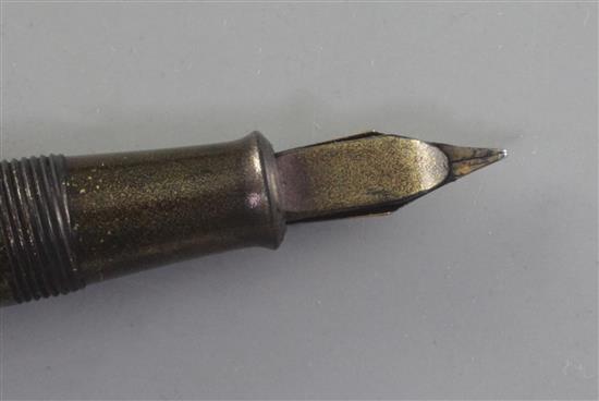 A Dunhill Namiki Maki-e fountain pen decorated by Shogo Lijima c.1930, 5in.